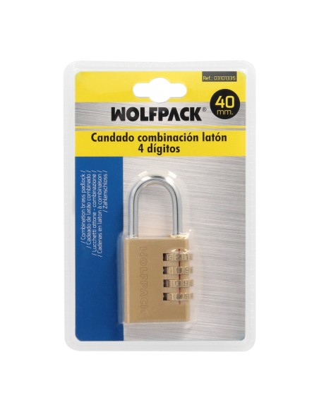 Candado Combinación Laton 40 mm. 4 dígitos