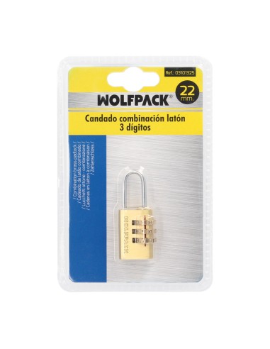 Candado Combinación Laton 22 mm. 3 dígitos
