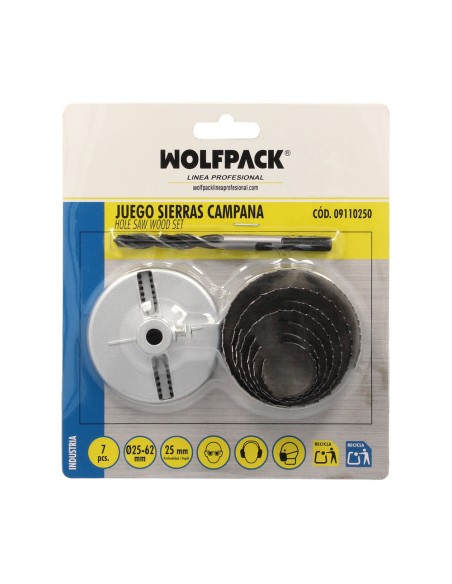 Juego Sierras Campana 25 mm. 25/63 7 Piezas