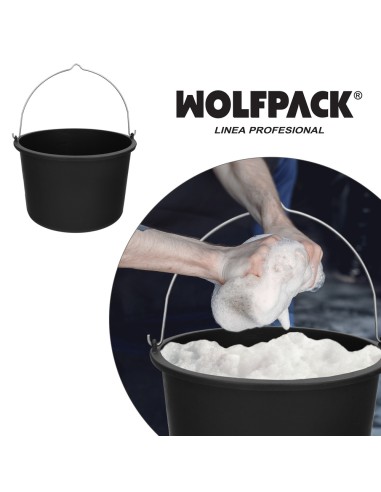 Cubo Obra Italiano Capacidad 10 Litros, Con Marcas Medidoras, Asa Acero Galvanizado, Resistente y Ligero.