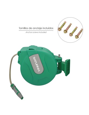 Enrollador Automatico Manguera Para Jardin. Recogedor Manguera Automatico, Porta Mangueras Jardin Manguera De 20 Metros