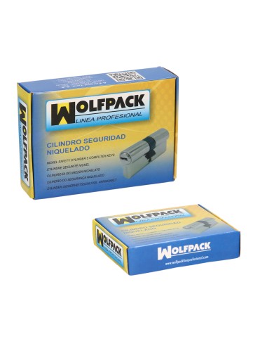 Cilindro Seguridad 30x40 mm. Leva Larga Niquelado Con 5 llaves