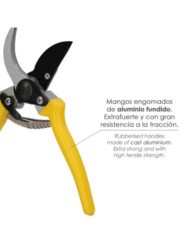 Tijera Podar 1 Mano Japonesa Akagi T-4S 220 mm. Mangos Aluminio Endurecido, Hoja Recubierta PTFE