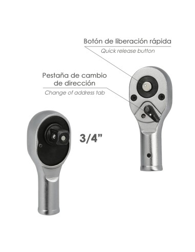 Juego Llaves De Vaso de Acero Cromo Vanadio con 21 Piezas 3/4" Plus Con Maletin.