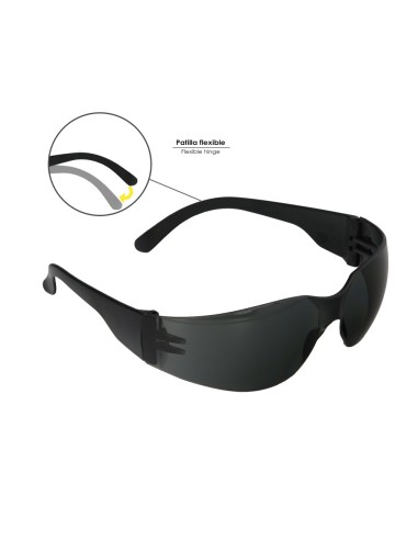 Gafas Proteccion Con Patillas Flexibles Certificación EN166. Lente Color Gris. Gafas Protección Gafas Trabajo