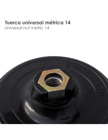 Plato Amoladora Nylon Con Velcro Ø 178 mm. Anclaje Rosca M14