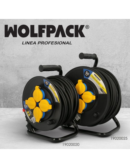 Extensible Industrial 50 metros Protección IP44 Con Tapas, Extensible Electrico, Enrollacables, Alaragadera, Cable Extensible