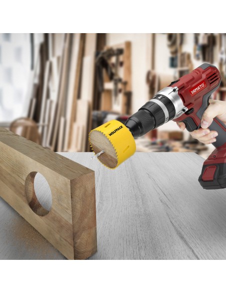 Corona Sierra Bimetal Ø 54 mm. Templado Termico, Base Reforzada. Corona Madera, Broca Agujeros Madera, Acero, Hierro, Plasticos