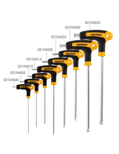 Llave Allen Con Bola Mango Bimaterial "Soft Touch" Forma T 3,0 mm. Acero Cromo Vanadio, Destornillador allen, llave hexagonal