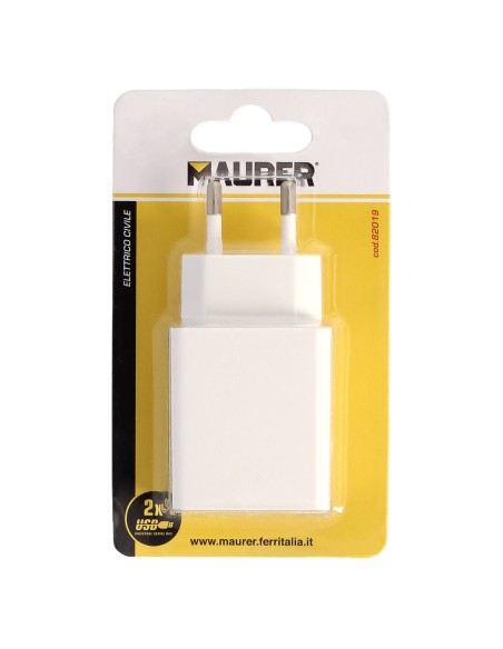Cargador USB Dos Tomas 2.1 Amperios. 5 V. Adaptador Enchufe USB Cargador USB de Pared, Android, Iphone, Smartphones, Tablets.