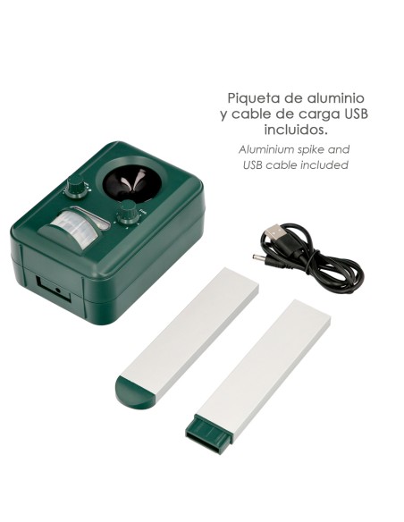 Ahuyentador Ultrasonidos Animales Funcionamiento Solar / Usb. Ahuyenta Roedores, Ratones, Gatos, Perros, Aves, Pajaros, Etc
