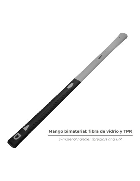 Mango De Fibra Vidrio Para Mazas Con Agujero 53x33 mm. 90 cm. Longitud. Oval Conico