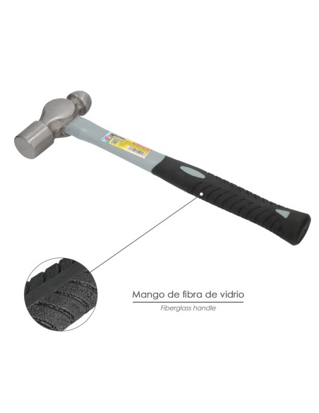 Martillo Bola 650 Gramos Mango Fibra Vidrio