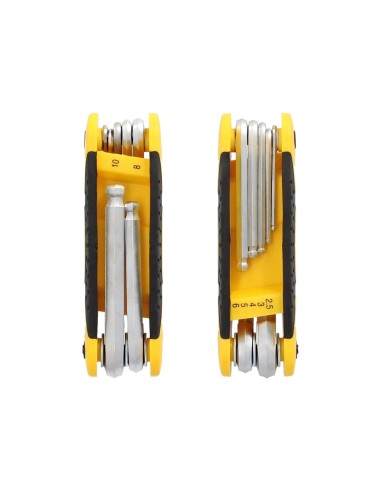 Juego 7 Llaves Allen Plegable Con Bola Acero Cromo Vanadio. Juego Llaves Hexagonales, Juego De Llaves Plegable Allen Con Bola