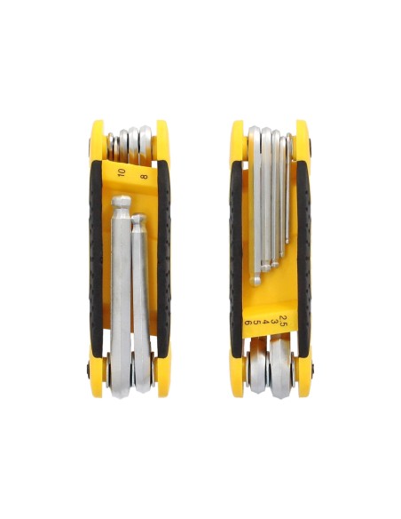 Juego 7 Llaves Allen Plegable Con Bola Acero Cromo Vanadio. Juego Llaves Hexagonales, Juego De Llaves Plegable Allen Con Bola