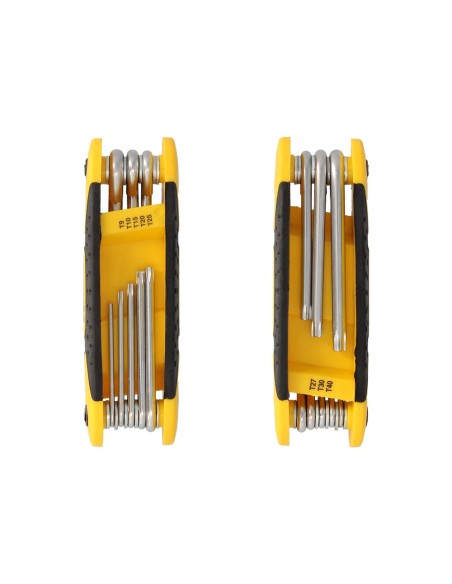 Juego Llaves Torx Plegable 8 Piezas Inviolable, Llave Torx Hexagonal, Llave Estrella, Llave Allen Estrella