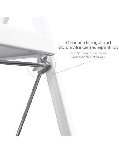 Escalera Domestica Acero 2 Peldaños, Escalerilla Blanca