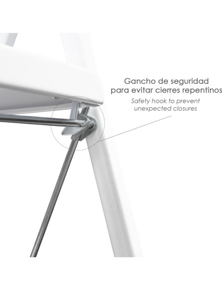 Escalera Domestica Acero 2 Peldaños, Escalerilla Blanca