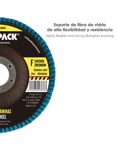 Disco Laminas Lija Circonio 115x22 mm. Grano 40