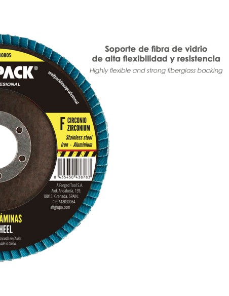 Disco Laminas Lija Circonio 115x22 mm. Grano 40