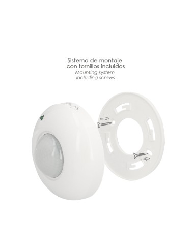 Detector De Movimiento Por Infrarrojos Con Sensor Crepuscular 360°. Ajustable