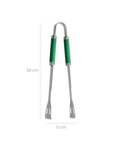 Set Complementos Para Barbacoa 3 Piezas. (Espatula, Pinzas y Tenedor) 34,5 cm.