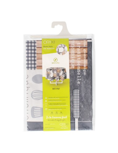 Mantel Hule Redondo Cuisin Impermeable Antimanchas PVC Ø 140 cm. Uso Interior y Exterior