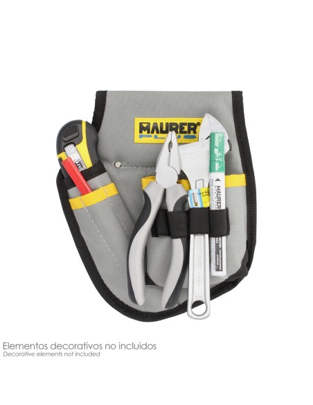 Funda Bolsa Porta Herramientas Para Cinturon Con 3 Bolsillos y 4 Elasticos. Portaherramientas Electricista Multibolsillos