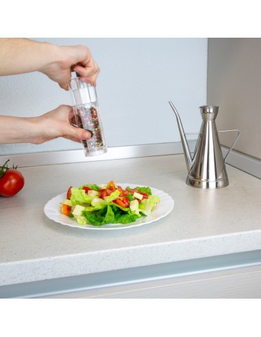 Salero / Molinillo Pimienta Acrílico 2 en 1 Salero Pimentero Ajustable Ø 4,5 x 16 cm