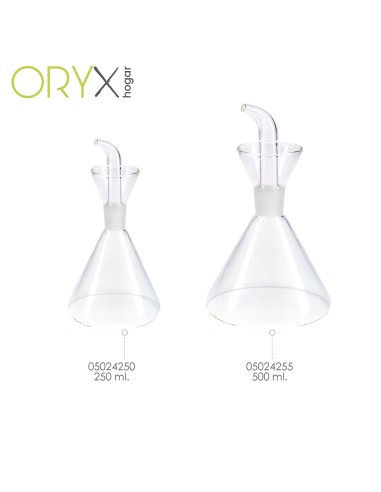 Aceitera De Cristal Con Sistema Antigoteo, Capacidad 250 ml.