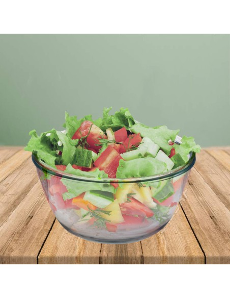 Bol De Cristal, Ideal Para Mezclas. 1.5 Litros. Libre BPA, Cristal De Borosilicato.Ensaladas, Postres, Cocina, Resposteria