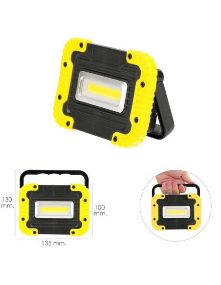 Linterna de Trabajo Led Multifunción Recargable 2.000 mAh. / 10 W. / 500 Lúmenes / 4 Imanes / Bateria Externa / Soporte 180º