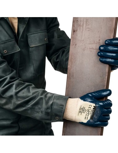 Guantes Nitrilo / Lona Pesados Nimax 8"