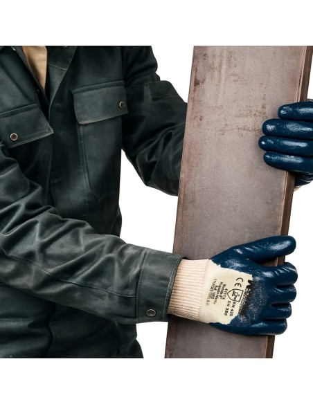 Guantes Nitrilo / Lona Pesados Nimax 8"