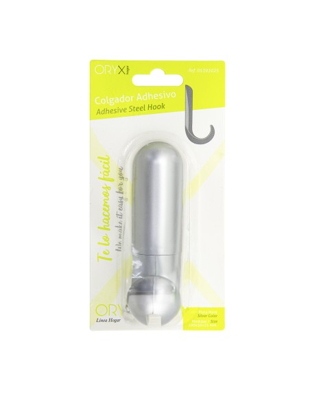 Colgador Adhesivo / Atornillable Plateado Mate