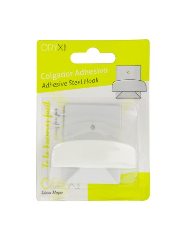 Colgador Percha Adhesivo Acero Inoxidable Color Blanco
