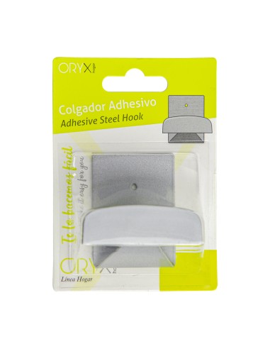 Colgador Percha Adhesivo Acero Inoxidable Color Gris