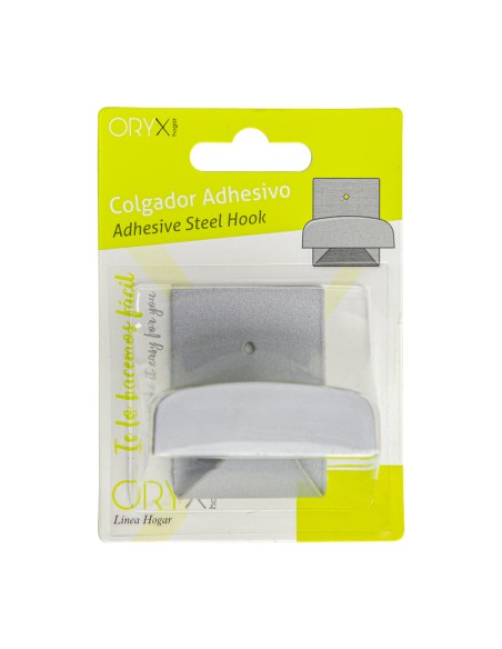 Colgador Percha Adhesivo Acero Inoxidable Color Gris
