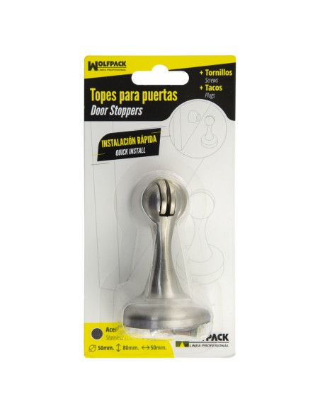 Tope Puerta Retenedor Magnetico Extrafuerte Acero Inoxidable Para Pared y Suelo