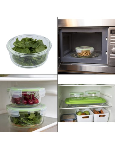 Recipiente Hermetico Cristal Redondo 550 ml. Ø 145 x 7 (alt) cm.