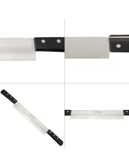 Cuchillo Grenoble Quesero 2 Mangos Hoja Acero Inoxidable 25 cm. Negro