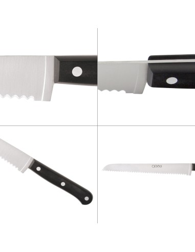 Cuchillo Grenoble Panero Hoja Acero Inoxidable 20 cm. Negro