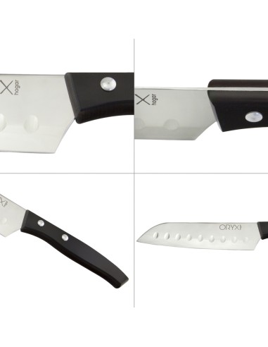 Cuchillo Aspen Santoku Hoja Acero Inoxidable 17 cm. Negro