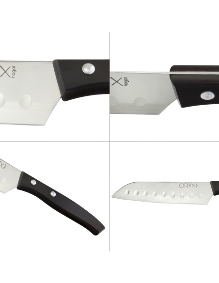 Cuchillo Aspen Santoku Hoja Acero Inoxidable 17 cm. Negro