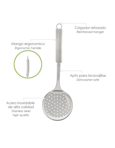 Espumadera Cocina Acero Inoxidable 34x11,5 (Alt) cm.