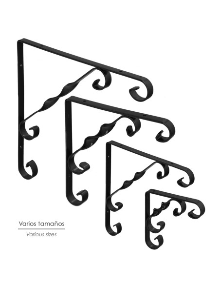 Palomilla Ornamental Reforzada Color Negro 200x200 cm. Palomilla Estante, Soporte Estanteria Escuadra Leja