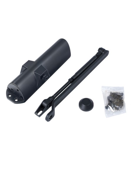 Cierra Puertas Con Retenedor Fuerza 4. Color Negro (Puertas 90/120 cm.)