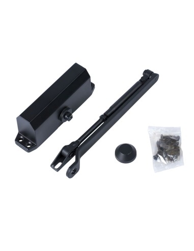 Cierra Puertas Con Retenedor Fuerza 2. Color Negro (Puertas 70/90 cm.)