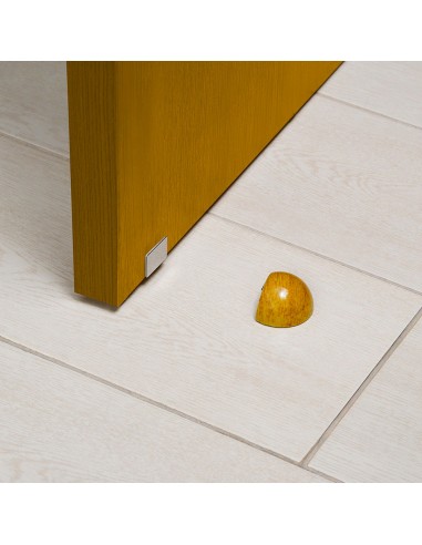 Tope Puerta Adhesivo con Imán Retenedor Color Madera