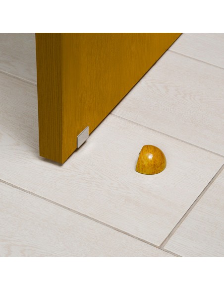Tope Puerta Adhesivo con Imán Retenedor Color Madera